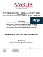 Handbook On Joint Seat Allocation Process Btech 201