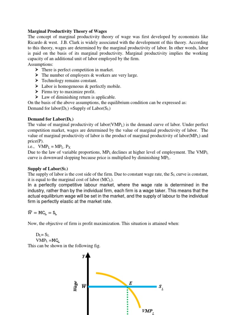 Marginal Productivity Theory of Wages | PDF | Labour Economics ...