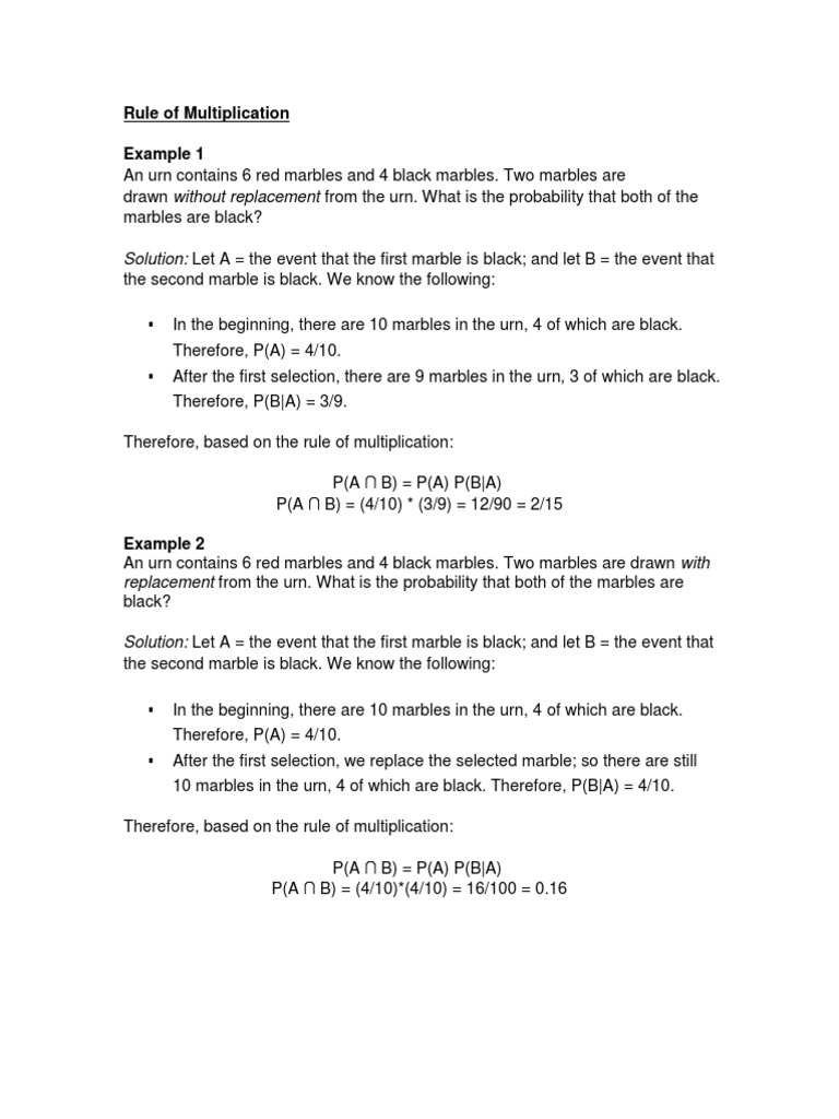 Rule of Multiplication Example 1 | PDF | Teaching Methods & Materials