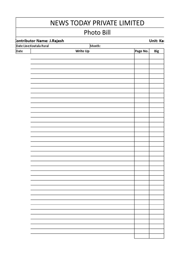 Photo Bill from Karimnagar Unit | PDF