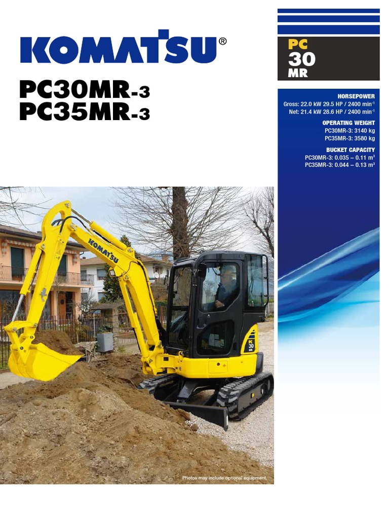 Komatsu PC30/35MR-3 Excavator Specs | PDF | Horsepower | Machines
