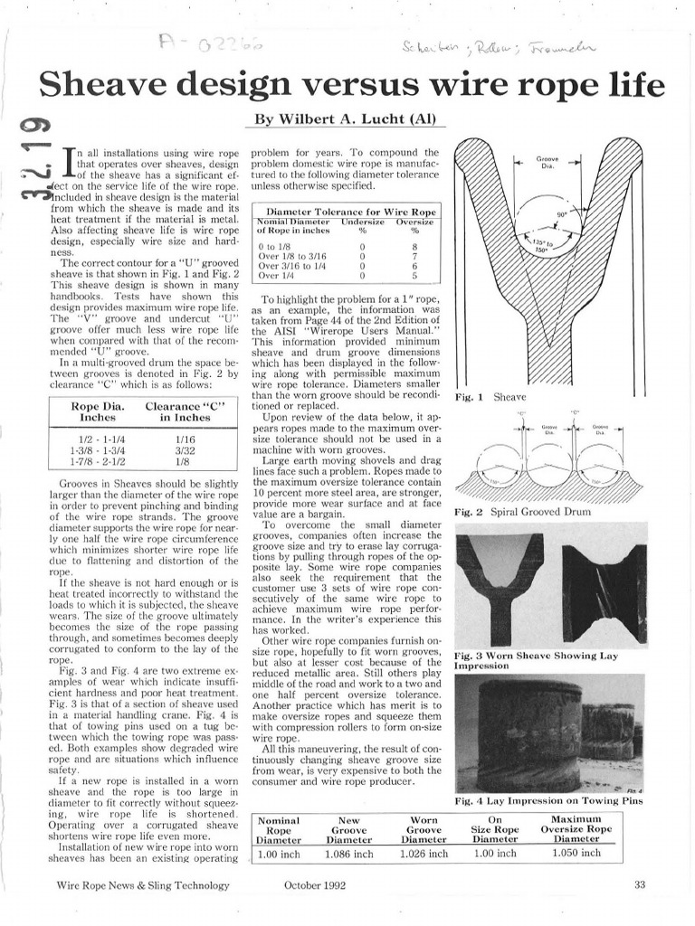 Sheave Design Impact on Wire Rope Life | PDF | Metals | Materials Science