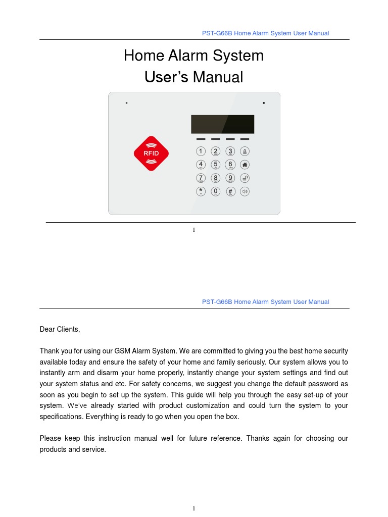 PST-G66B Home Alarm System Manual | PDF | Security Alarm | Information ...