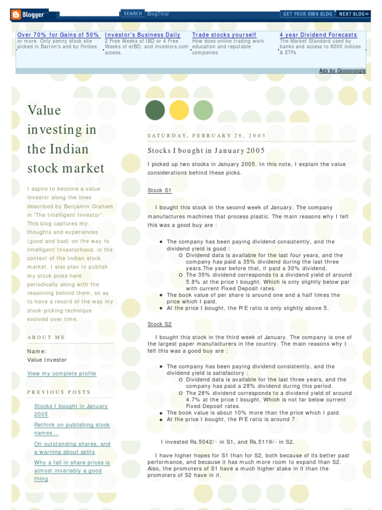Value Investing India | PDF