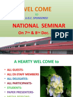 Wel Come: National Seminar