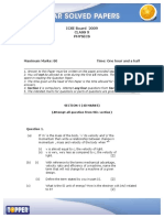 ICSE 2009 Physics Exam Solutions