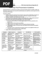 Internship Final Presentation Guidelines: TEM Internship Manual Appendix 10