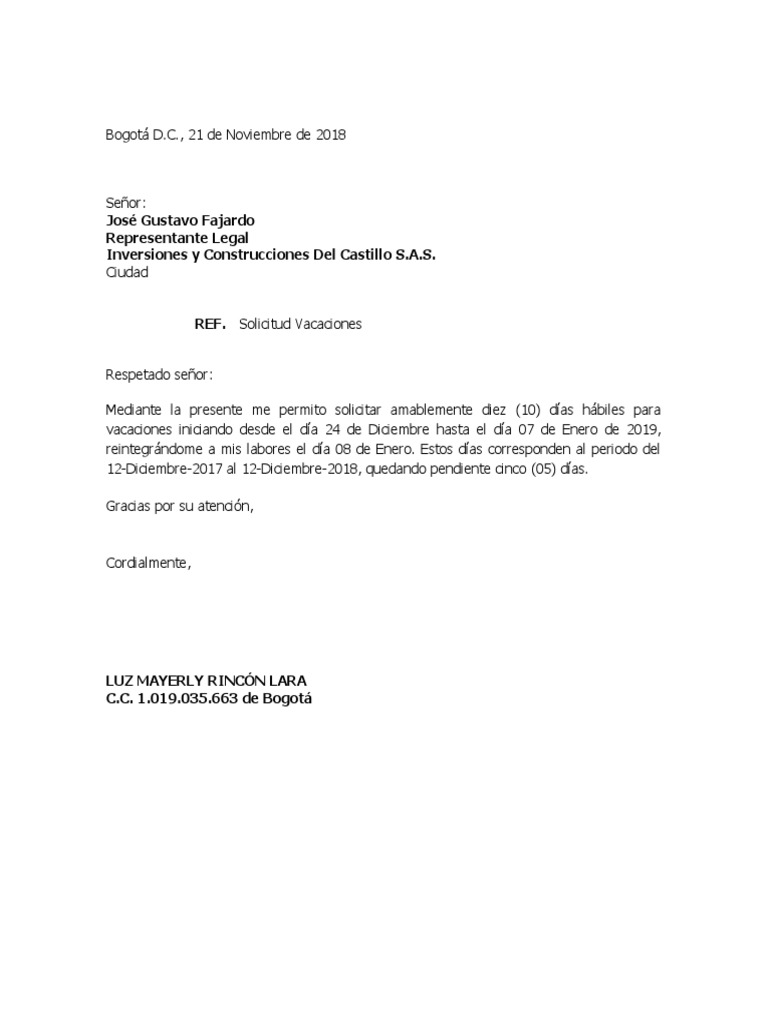 Solicitud Vacaciones PDF