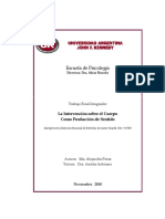 La intervención corporal en psicoterapia