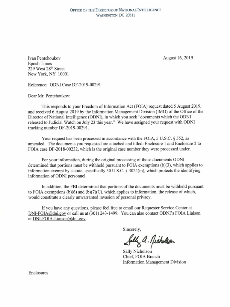 Foia Response DF 2019 00291 | PDF