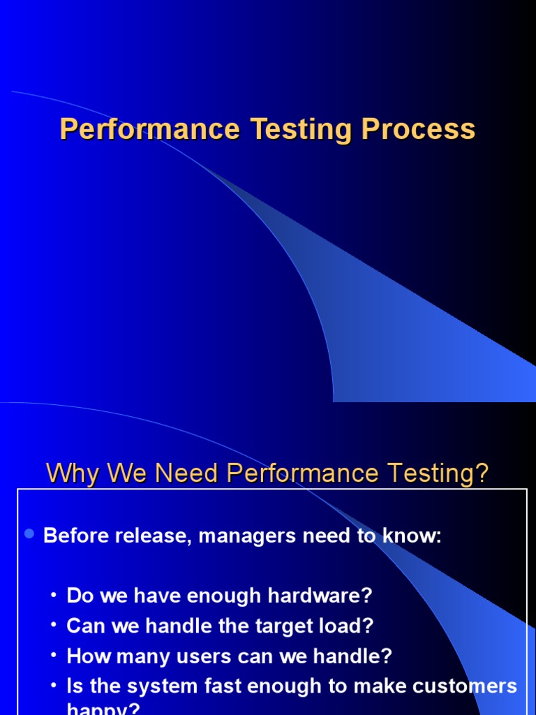 Performance Testing Process | PDF | Information Technology | Software