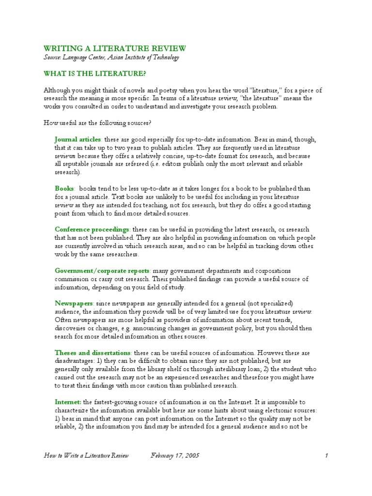 How to Write a Literature Review Guide | PDF | Thesis | Warehouse