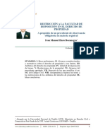 Restricción A La Facultad de Disposición en El Derecho de Propiedad A Propósito de Un Precedente de Observancia Obligatoria en Materia Registral