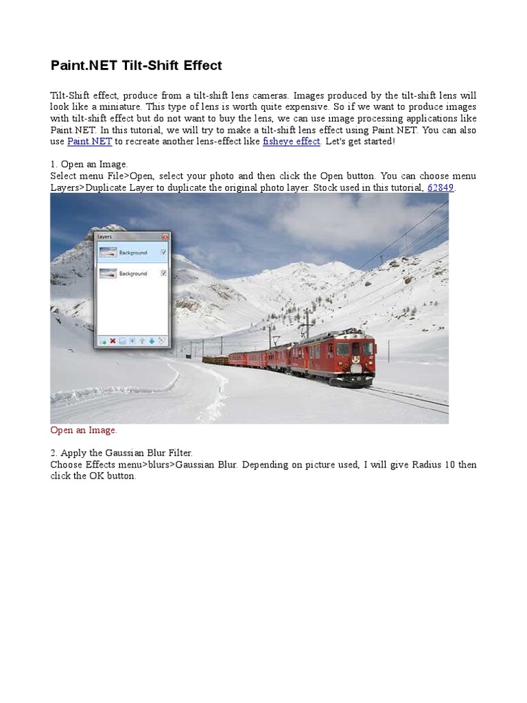 PhotoEffect: Tilt Shift Effect Tutorial in Paint.NET
