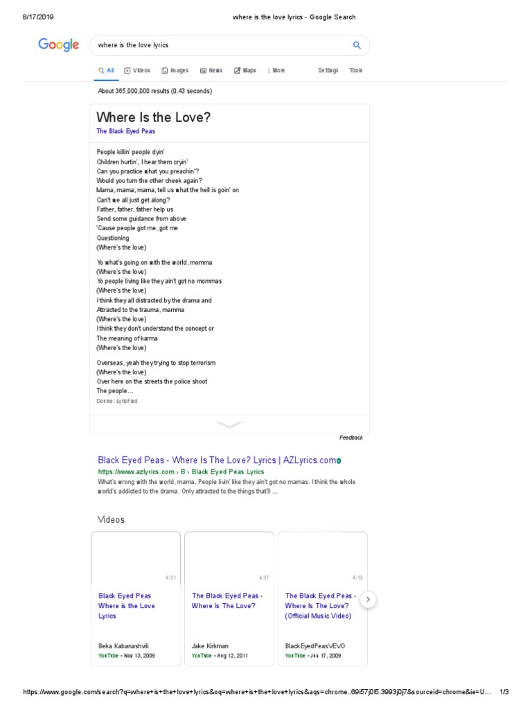 Blackeyedpeas Where Is The Love Entertainment General