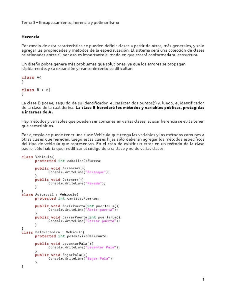 Polimorfismo PDF | PDF | Herencia (Programación Orientada a Objetos ...