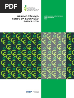 Resumo Tecnico Censo Educacao Basica 2018