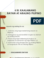 Aralin III (Filipino 1) KAALAMANG BAYAN AT ARALING FILIPINO