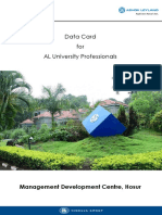 Data Card For AL University Professionals: Management Development Centre, Hosur