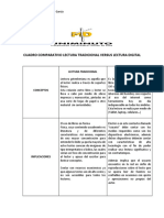 Cuadro Comparativo Lectura Tradicional Versus Lectura Digital