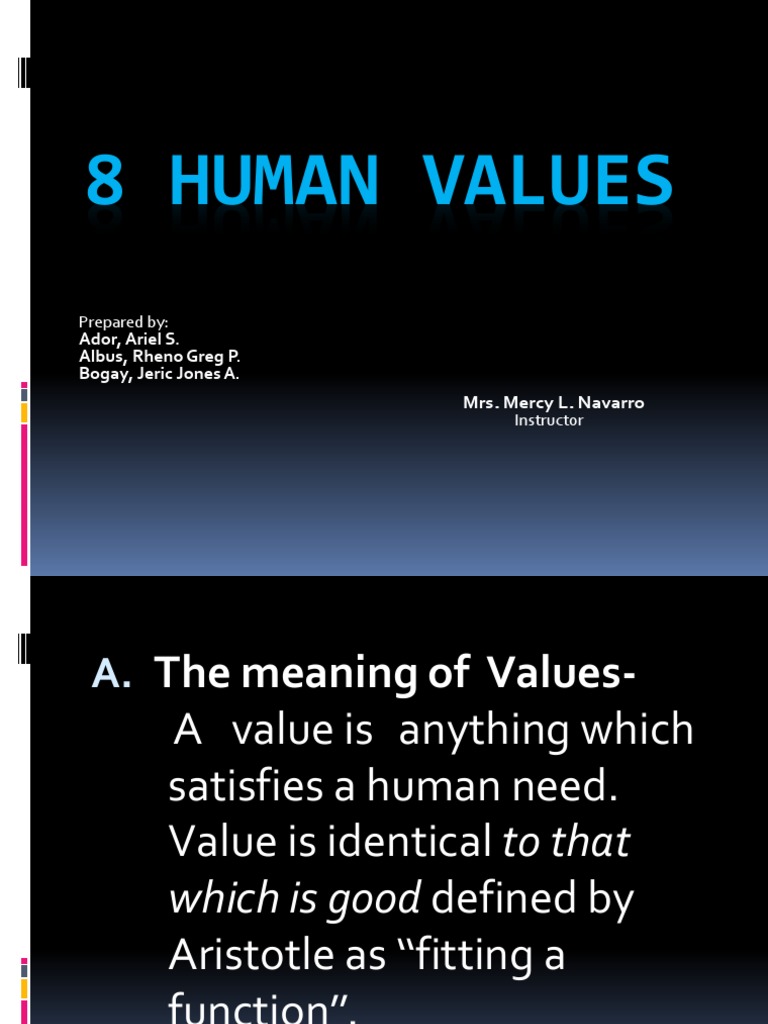 8 HUMAN VALUES.pptx Value (Ethics) Virtue