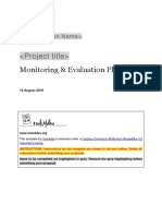 Monitoring and Evaluation ME Plan Template