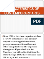 Characteristics of Contemporary Arts
