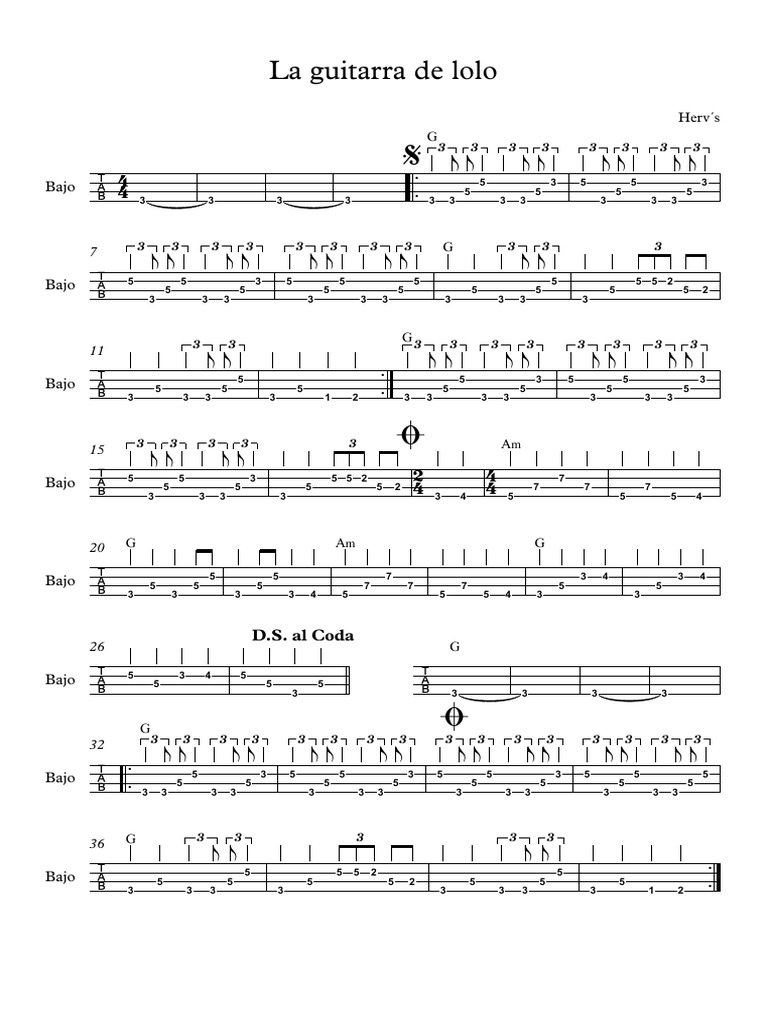 de Guitarra de Lolo - Bajo | PDF
