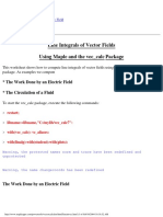 Line Integrals of Vector Fields Using Maple and The Vec - Calc Package