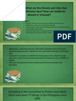 LESSON 10: What Are The Threats and Risks That Media Practitioners Face? How Can Media Be Abused or Misused?