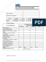 Fis Executive Evaluation Form: Personal Information