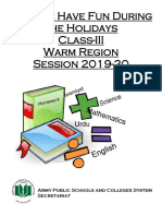 Learn & Have Fun During The Holidays Class-III Warm Region Session 2019-20