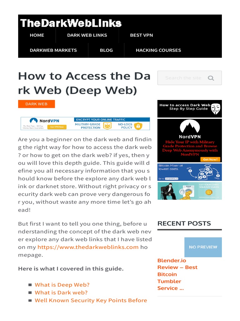 How To Access The Dark Web - Deep Web - Complete Guide - 2018 | PDF ...