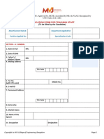 Application Form for Teaching