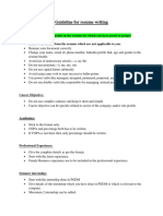 Guideline For Resume Writing: General Guidelines