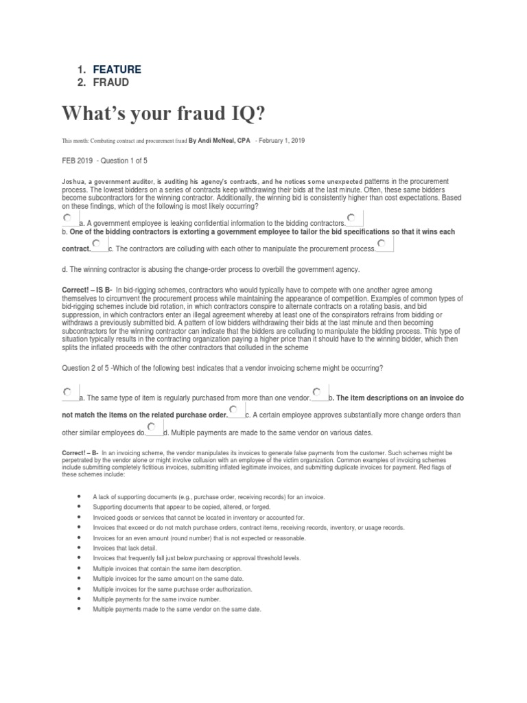 What's Your Fraud IQ?: Feature | PDF | Personally Identifiable ...