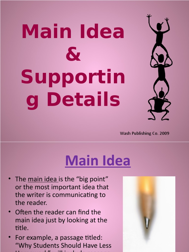 Main Idea and Supporting Details Guide | PDF | Paragraph