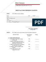 Biñan Campus: Evaluation Sheets For Work Immersion Trainees