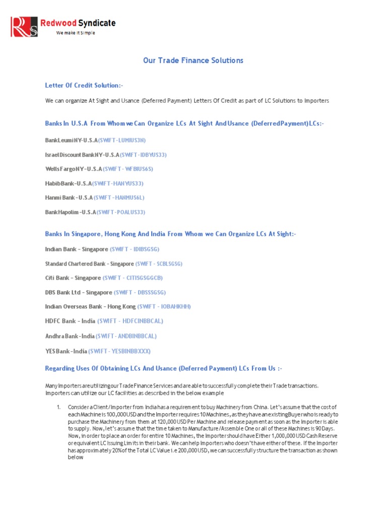 LC Discounting | PDF | Letter Of Credit | United States Dollar