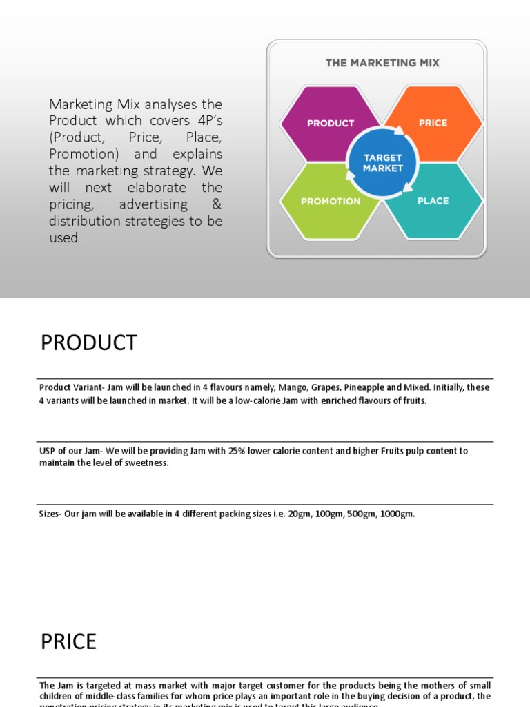 Marketing Mix Pdf Fruit Preserves Retail
