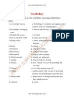 Vocabulary: Match The Following Words With Their Meanings/definitions