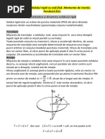 6. Miscarea Solidului Rigid Cu Axa Fixa. Momente de Inertie. Pendulul Fizic