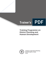 Trainer's Manual: Training Programme On District Planning and Human Development