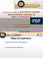 Mechanical & Electrical Works Measurement (Sbeq3213) : Week 3: Provisional Sum
