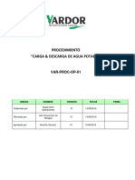 Carga & Descarga de Agua Potable Var-Proc-Op-01