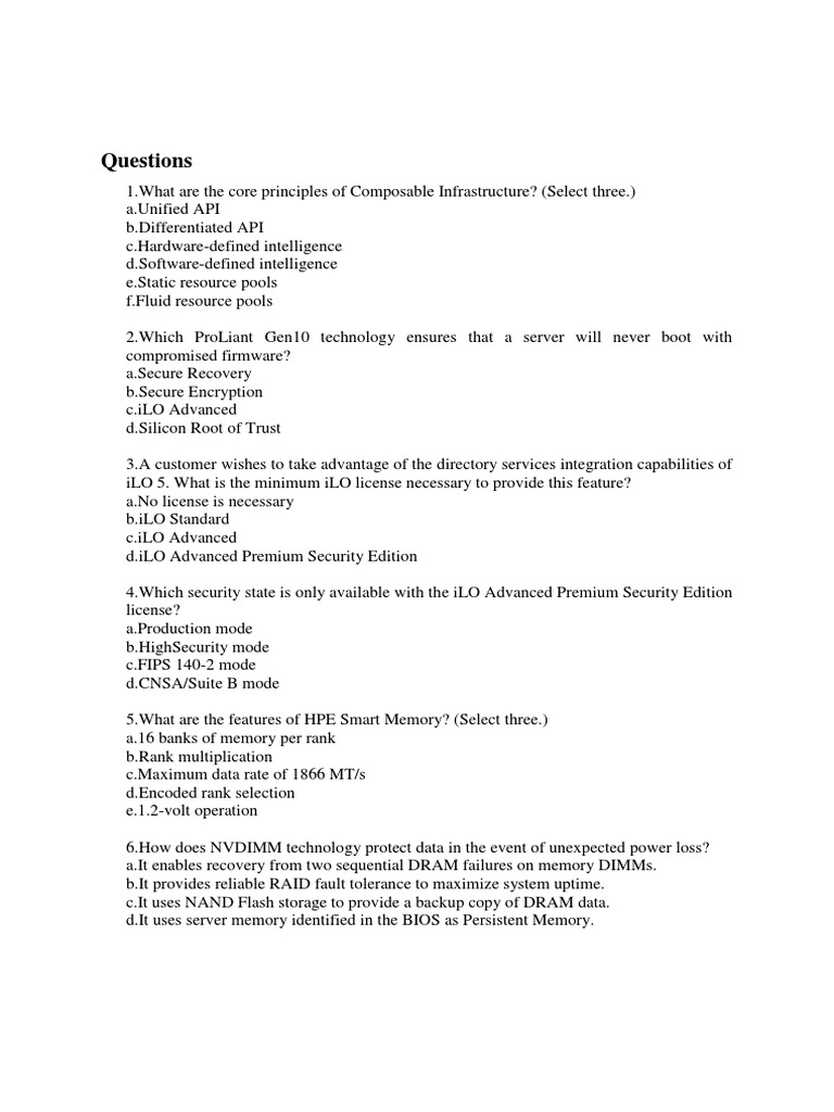 Questions | PDF | Multi Core Processor | Computer Data Storage