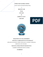 A Mini Project Carried Out Through Internship Training At: Construction Material Testing