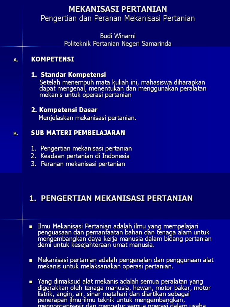 Mekanisasi Pertanian Pdf