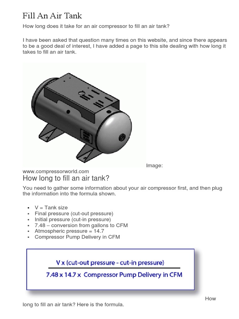 How Long To Fill An Air Tank? PDF