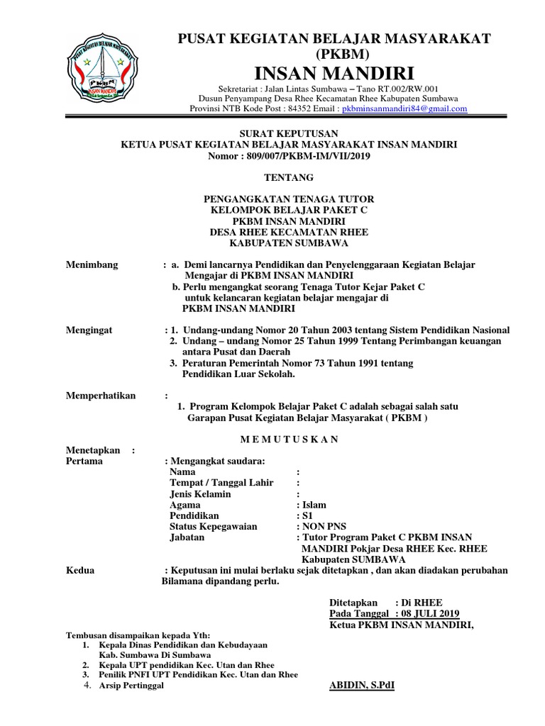 Sk Tutor Paket C 2019